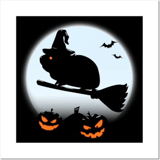 Halloween Guinea Pig Witch Posters and Art